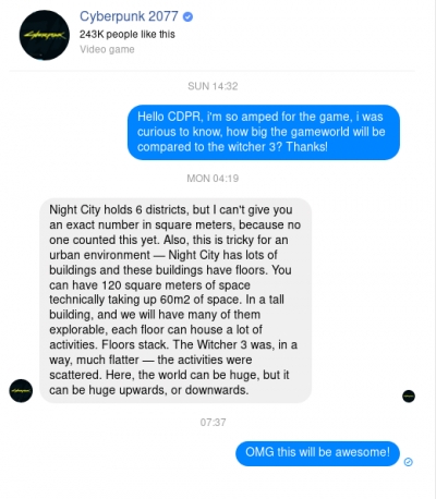 Cyberpunk 2077 on Facebook